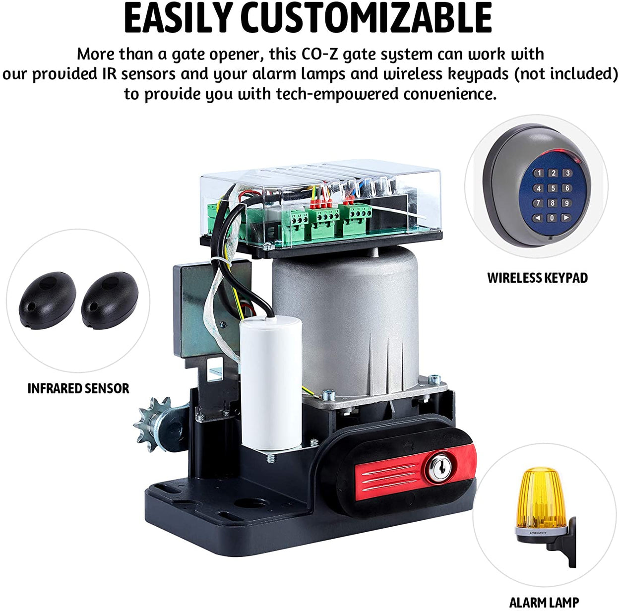 Weather-resistant sliding gate opener