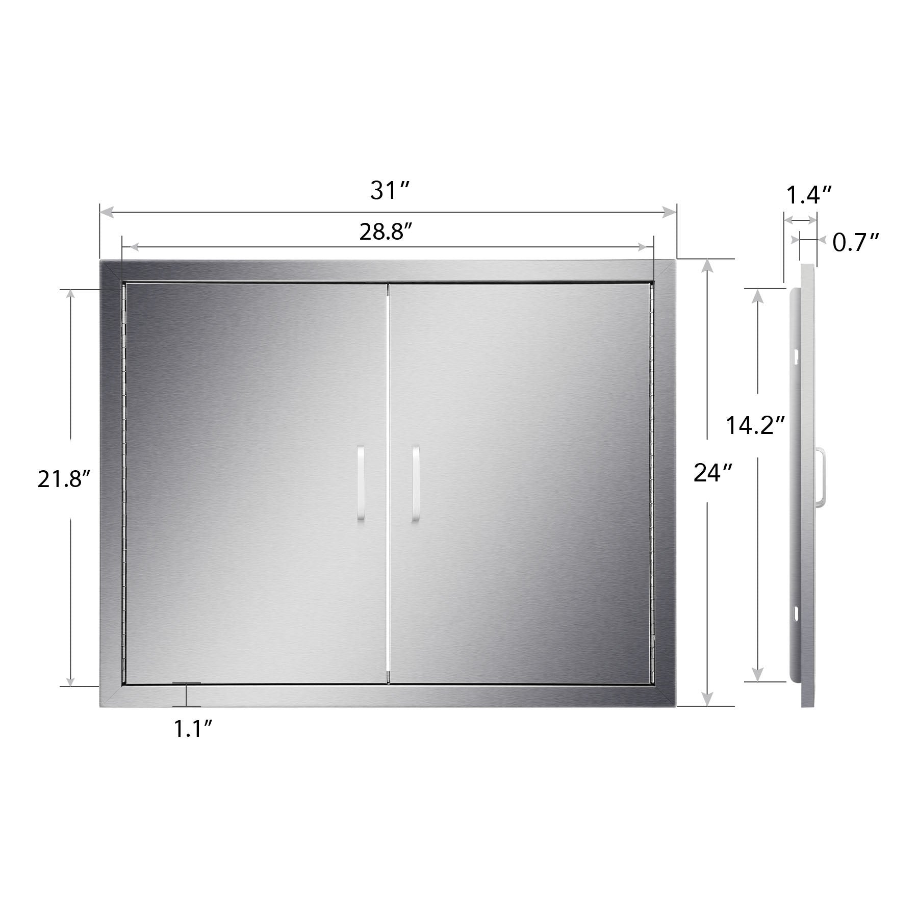 Upgraded Outdoor Kitchen Double Doors