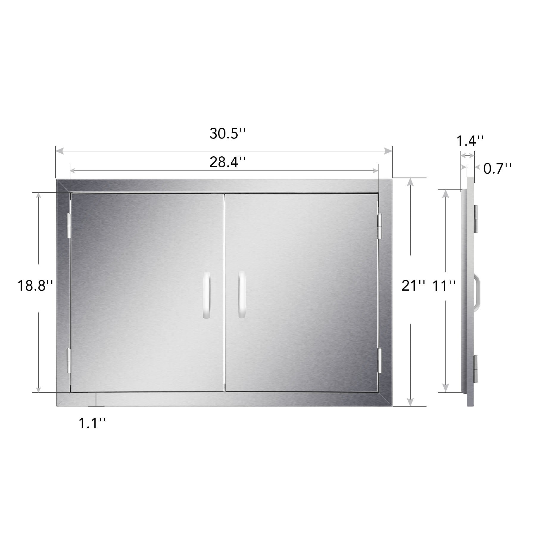 Upgraded Outdoor Kitchen Double Doors