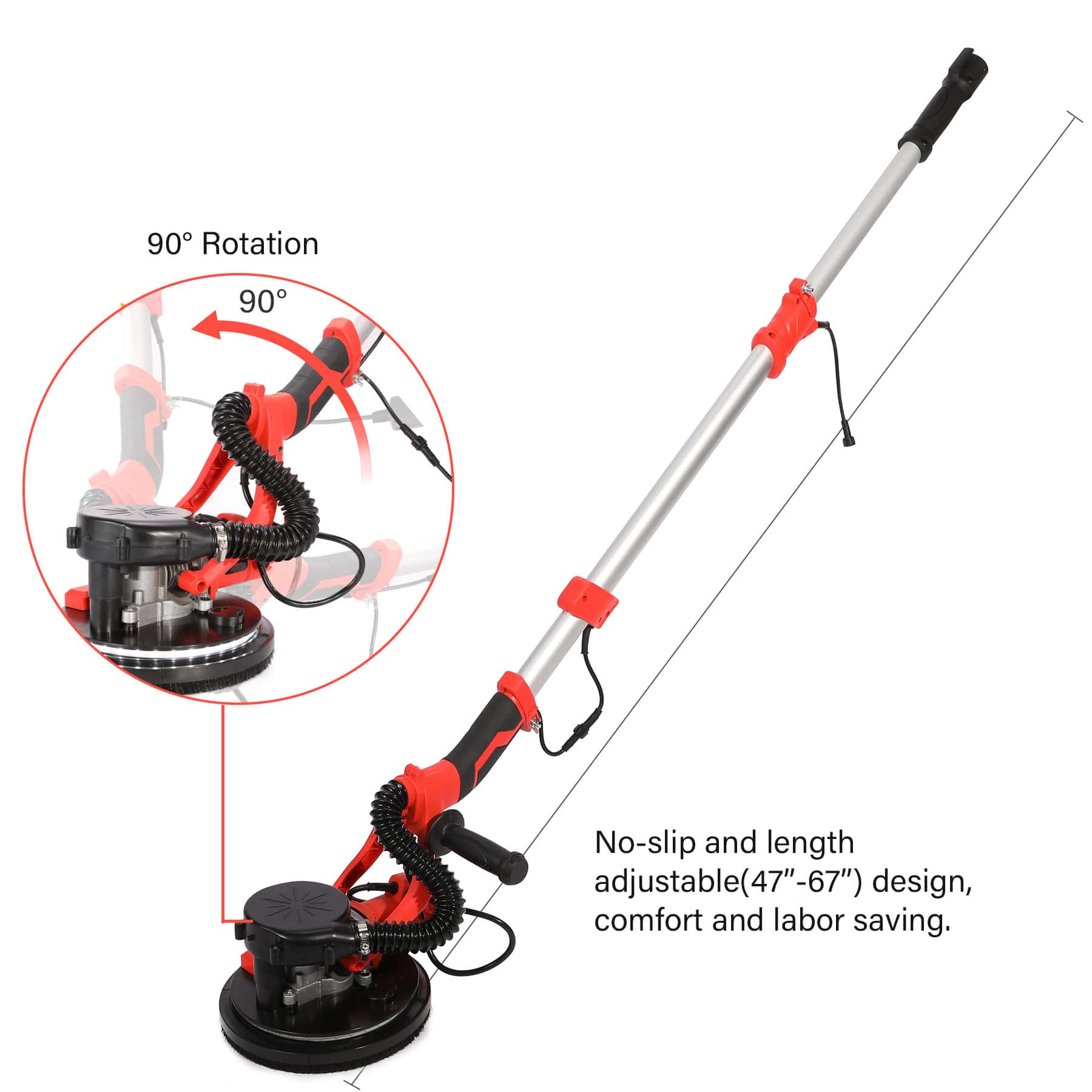 CO Z 800W Electric Drywall Sander with Vacuum Attachment