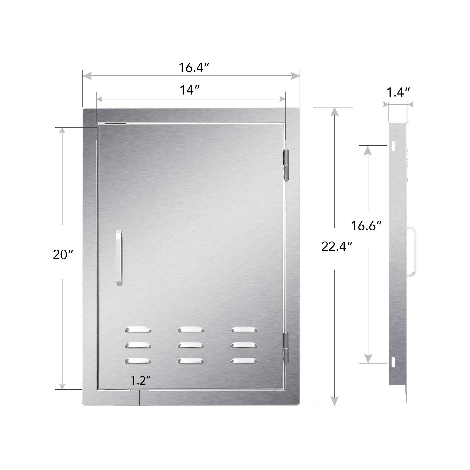 Outdoor Kitchen BBQ Door with Vents