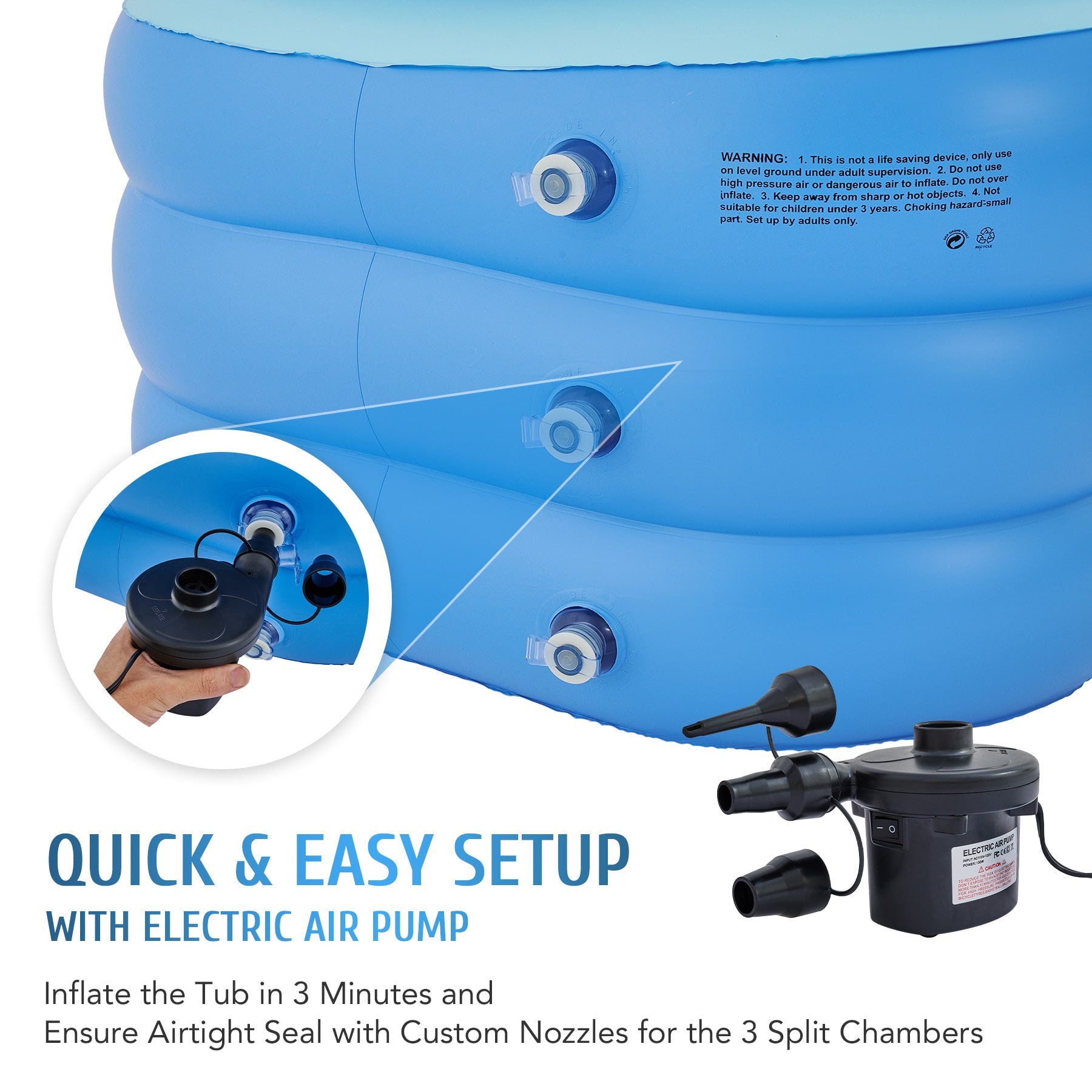 CO-Z Inflatable Adult Bathtub with Pump