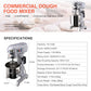 15 qt Dough Mixer with 3 Speed and 600W Power