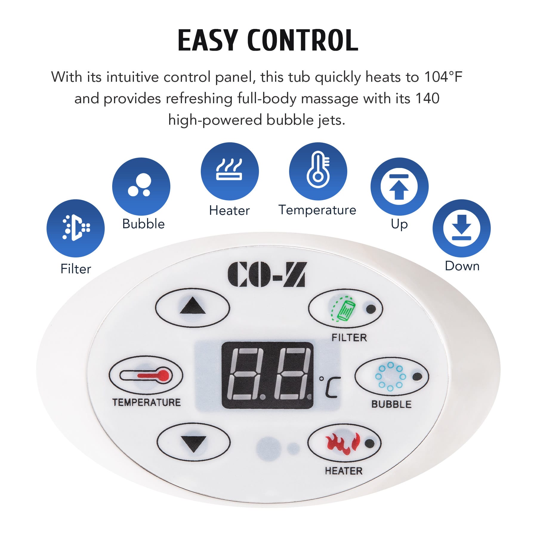 CO-Z 4-6 Person Inflatable Hot Tub, Pump Up Hot Tub