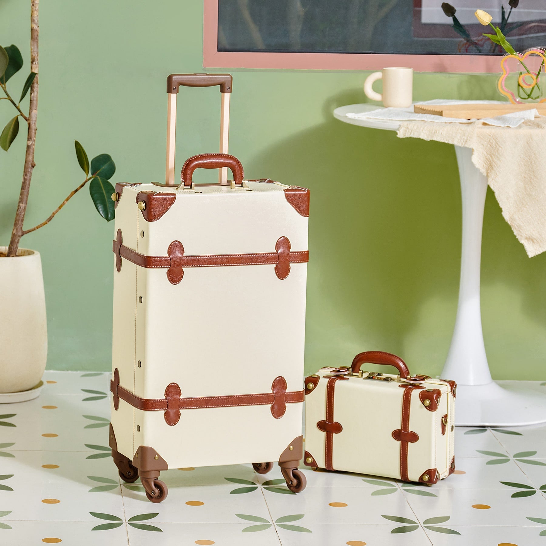 CO-Z vintage style carry on luggage