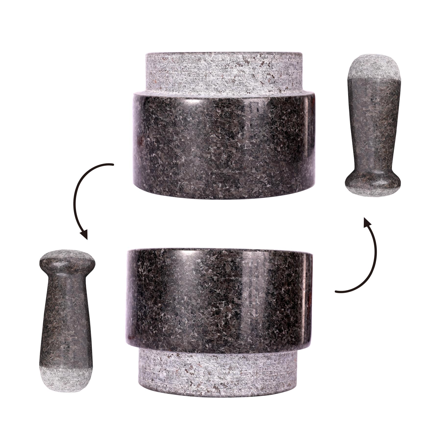 5.5-inch Granite Mortar and Pestle Set with Spoon