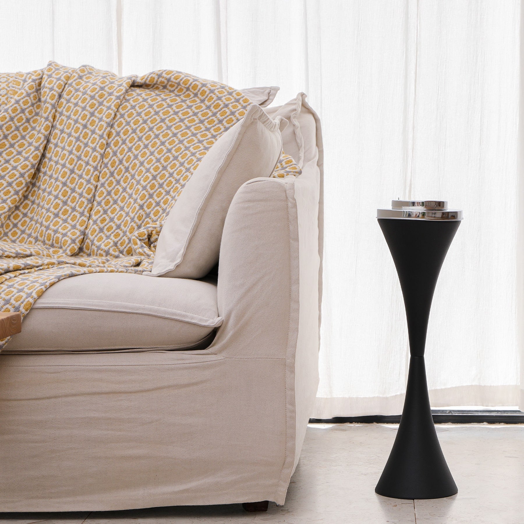 Fancy Retro Floor Ashtray with Lid for Home Office Decor