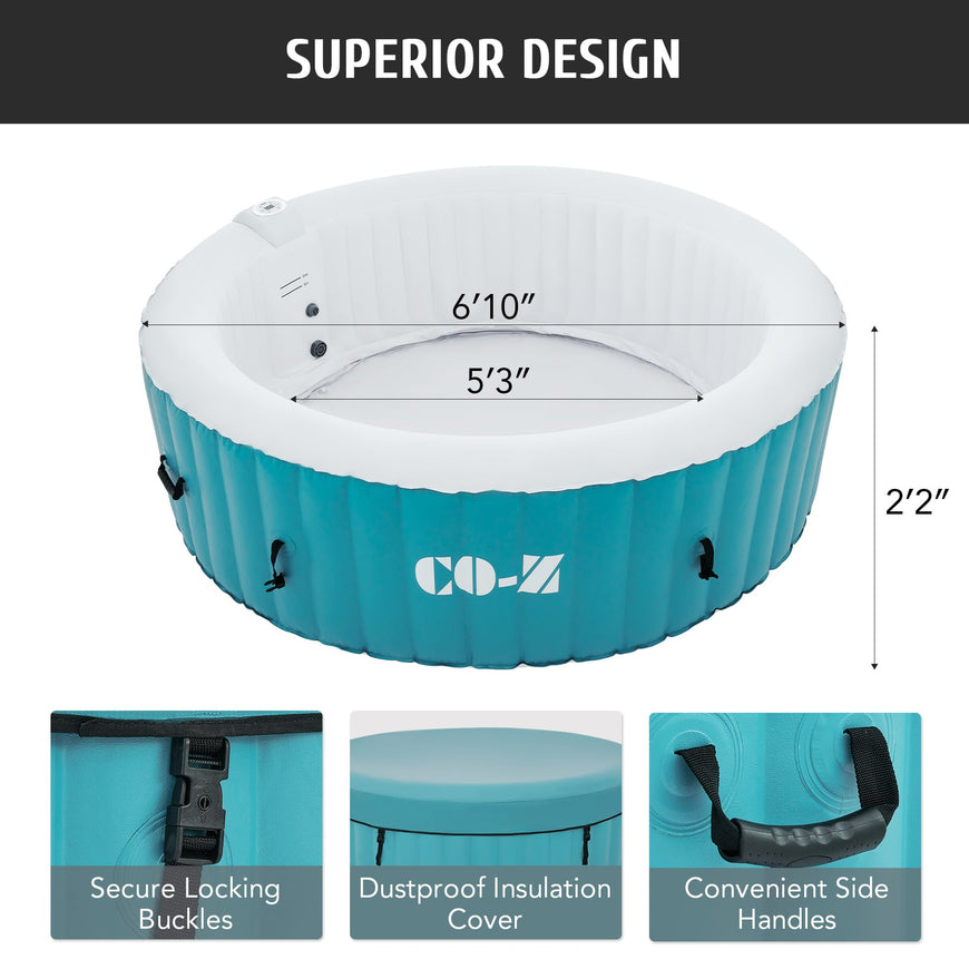 COZ 7 ft. Round 6Person Blow Up Hot Tub with Air Pump