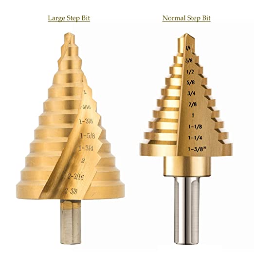 CO-Z 12 Sizes Large HSS Spiral Groove Step Drill Bit